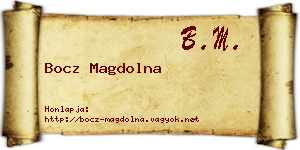 Bocz Magdolna névjegykártya